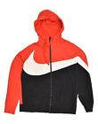 Nike Herren Hoodie Pullover mit Reißverschluss groß rot Farbblock Baumwolle AB07