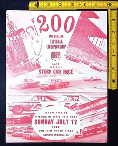 Stock Car 200 Mile Nat'l Champ Stock Car Race Prog - Wisc State Fair Park - 1964 - Picture 1 of 10