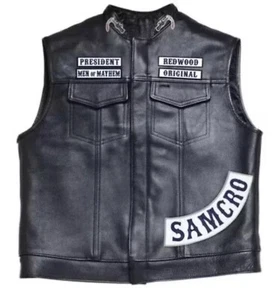 Jax Teller SOA Vest Sons of Anarchy Redwood Original Men's Leather Biker Club - Picture 1 of 3