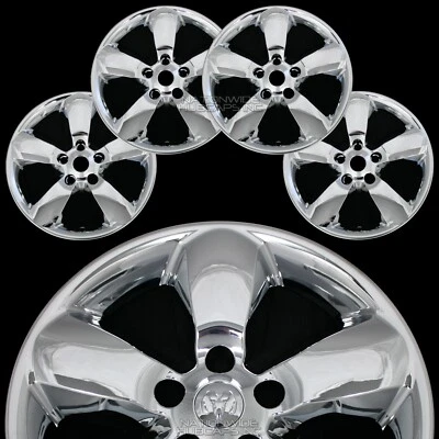 4 for Dodge Ram 1500 2013-24 Chrome 20" Wheel Skins Hub Caps 5 Spoke Rim Covers - Image 1 of 4