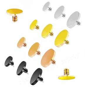 14G Flat Disc PVD 316L Steel Internally Threaded Dermal Anchor Top Part - Picture 1 of 5