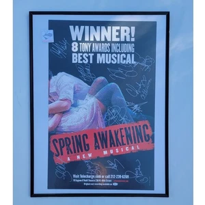 Spring Awakening Broadway Musical Cast Signed 14"x22" Framed Window Card No COA - Picture 1 of 9