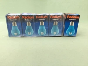 5 x 25W RADIUM Blue ES/E27 GLS farbige Glühbirnen - Bild 1 von 2
