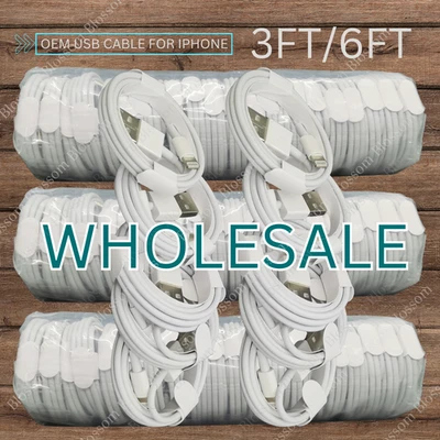 6FT/3Ft USB Charging Cable Cord For iPhone 14 13 12 11 8 7 6 SE Fast Charger LOT - Image 1 of 4