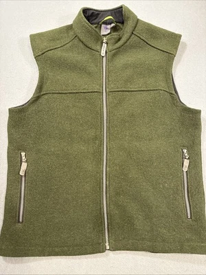 Ibex Vest MENS MEDIUM Heavyweight Merino Wool Felt  GRN Full Zip USA Barely worn - Image 1 of 4