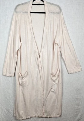 Халат Eileen Fisher от Garnet Hill размер XL из органического хлопка пима пастельно-розовый - БЕЗ РЕМНЯ - Изображение 1 из 4