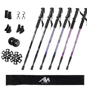 2x Teleskop Trekkingstöcke Nordic Walking Wanderstöcke faltbar Alpenstock - Bild 1 von 10