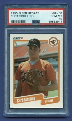 1990 CURT SCHILLING FLEER UPDATE PSA 10 GEM-MT BALT. ORIOLES RED SOX (#U-68) RZC - Image 1 of 3