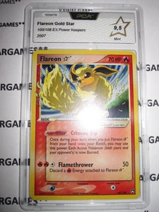 POKEMON PCA 9,5 (◕‿◕✿) FLAREON GOLD STAR 100/108 HOLOFOIL ENGLISH POP 1 NO PSA - Picture 1 of 8