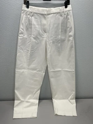 Pantalones para mujer Brunello Cucinelli de algodón plisados talla 40/US 4 marfil Foto 1 de 4