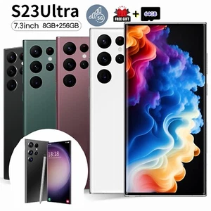 Unlocked S23 Ultra 5G Smartphone  8GB+256GB Android 13 Mobile Phones+Stylus - Picture 1 of 25