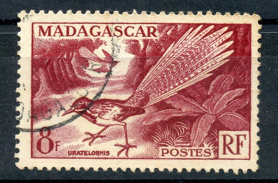 TIMBRE DE MADAGASCAR N°323 OBLITERE OISEAU - Photo 1/1