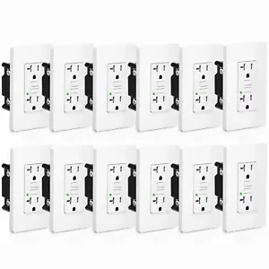 Electrical GFCI Outlet 20A Non-Tamper Resistant Universal Power Socket ETL 12PCS - Picture 1 of 12