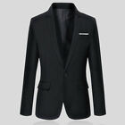 Mens Formal Suit Blazer Jacket Coat Dress Business Work One Button Casual Tops