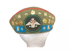 Vintage USSR Soviet Union Military Pilotka/Side Cap w/Pins & Patches - Picture 1 of 10