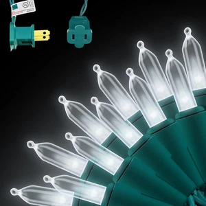 100-Count Cool White LED Christmas String Lights, 35 Ft Green Wire, UL Certifie - Picture 1 of 12