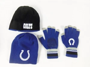 Youth NFL Football Indianapolis Colts Blue and Black Reversible Hat & Gloves Set - Picture 1 of 4