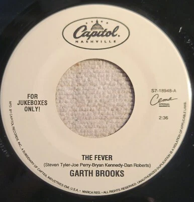 Garth Brooks "The Fever / The Night Will Only Know" VG+ - Image 1 of 3