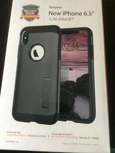 Spigen Phone Case for New iPhone 6.5"-New- Gunmetal- Slim Armor - Picture 1 of 3