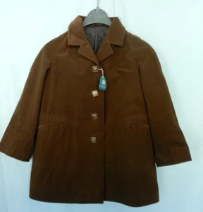 VTG. Mid 60s MODEX Girls Brown Lightweight Nylon Velour Washable Coat sz. 7 NWT - Picture 1 of 14
