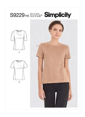 SIMPLICITY 9229 MISSES KNIT T-SHIRTS Sewing Pattern Sizes 6-14 & 16-24 2 Styles - Image 1 of 4