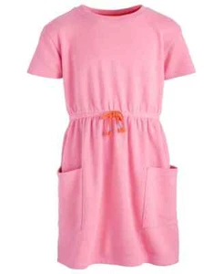 Epic Threads French Terry Dress Girls' S (7-8) Pop Pink Round Neck Short Sleeves - Picture 1 of 16