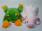 TY BEANIE BABY BUDDY Lot 1998 SMOOCHY FROG 15" & SQUEALER PIG 14" with Tags