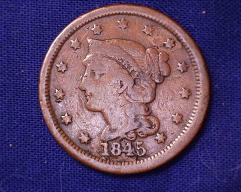 1845 Large Cent Braided Hair Nice Color Nice Detail # LC190 Cover