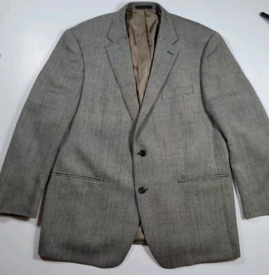 Blazer Ralph Lauren Para Hombres 46R Traje Chaqueta 100% Lana Tweed Gris Foto 1 de 4