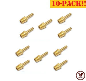 10-PACK! NEW!! 1/4"X1/4" Brass MALE NPT Barb Hose Straight Fitting 125-4B - Picture 1 of 4