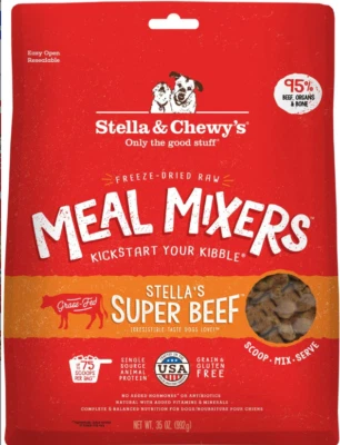 Stella & Chewy's Super Beef Meal Mixers Freeze-Dried Raw Dog Food Topper, 35-oz