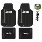 New 4Pc Jeep Elite Front Back Heavy Duty Rubber Floor Mats & Keychain Set