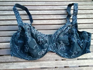 Reggiseno PrimaDonna 1865 pizzo ferretto spalline larghe nero viola 95 D lingerie - Foto 1 di 6