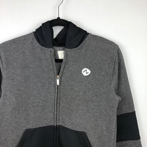 Kinetic Energy Boys Sz M 10/12 Gray Black Hooded Zip Up Jacket - Picture 1 of 10