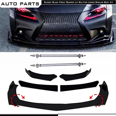 For Lexus LS460 LS500 Front Bumper Spoiler Lip Splitter Gloss Black Body Kits Foto 1 de 4