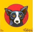 Blue Dog George Rodrigue "Bulls-Eye: Yellow" FAIRE OFFRE BA DSS
