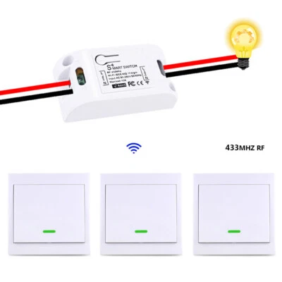 230V DIY Funkschalter Lichtschalter Empfänge Taster Wandschalter Ein/Ausschalter - Bild 1 von 4