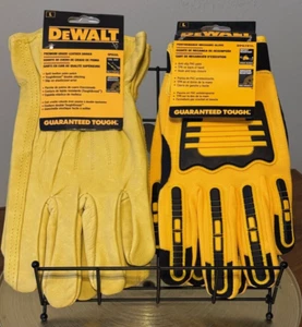 DeWALT Men's Premium Grade LEATHER DRIVER & Performance MECHANIC GLOVES - Size L - Picture 1 of 13