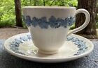Wedgwood Queensware Lavender On Cream Demitasse Cup And Saucer Set
