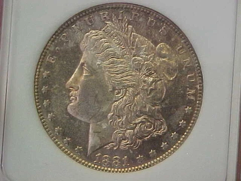 CH BU 1881 S SAN FRANCISCO MORGAN SILVER DOLLAR PROOF LIKE SURFACE TONED TIDY ? Cover