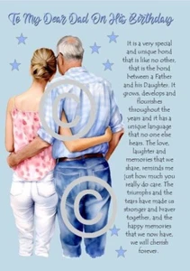 NEU To My Dear Dad A5 Größe Papa Geburtstagskarte mit Liebe von Tochter - Bild 1 von 4