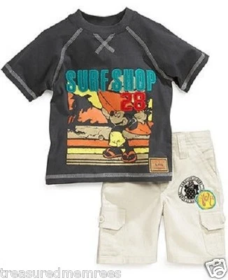 Conjunto de Camisa y Pantalones Cortos Disney Mickey Mouse Surf Shop ~ 12 Meses. ~ Nuevo con etiquetas  Foto 1 de 4