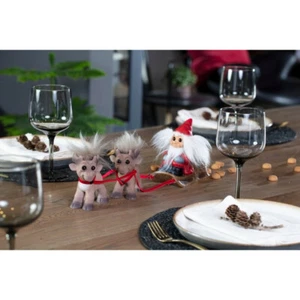 DAM SANTA TROLL IN SLEIGH WITH TWO REINDEER - NEW IN BOXES - Made in Denmark - Picture 1 of 12