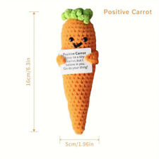 Cute Knitted Positive Carrot Dolls, Funny Crochet Toys With Encouragement Card,