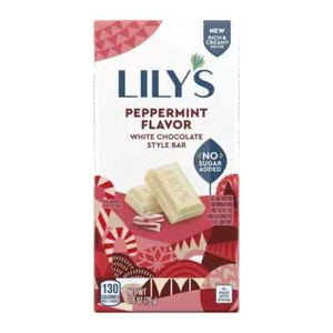 LILY'S Peppermint Flavor White Chocolate Style Bars ~12 Pack~ 2.8oz Each - Picture 1 of 2