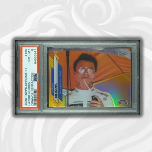 PSA 8 - /25 - RC - Lando Norris #180 Orange - 2020 Topps Chrome F1 - Rookie Card - Picture 1 of 3