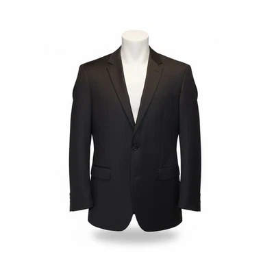 Hugo Boss 42R Charcoal Virgin Wool Sport Coat Super 100 2 Button Blazer Reda - Image 1 of 4