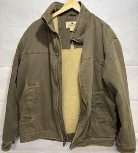 Woolrich Jacket Duck Canvas Sherpa Lined Olive Green Model 16034 Men’s Size XL - Picture 1 of 14