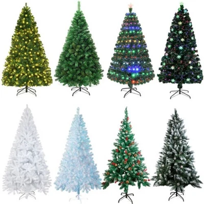 Artificial Christmas Tree Pre Lit Fiber Optic / with LED Lights / Snow Flocked - Image 1 of 4