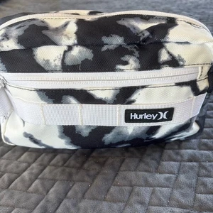 Hurley Gürteltasche Bauchtasche schwarz weiß Batik Reise Crossbody - Bild 1 von 10